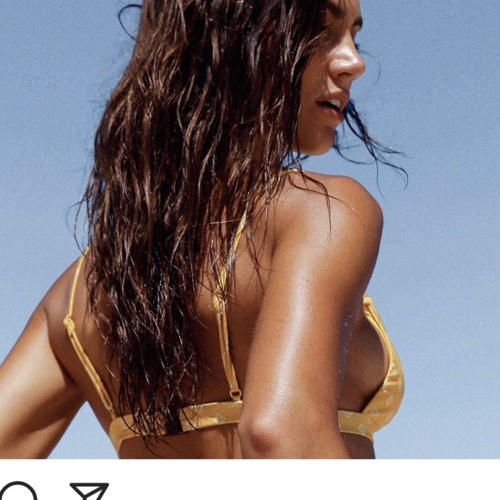 Nwt DAZE DAYZ Jasmine yellow tan logo .bikini S - Picture 7 of 13